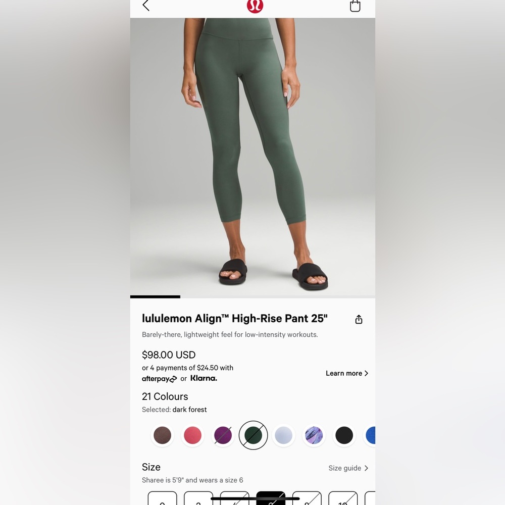 Lululemon Align 25" Dark Forest